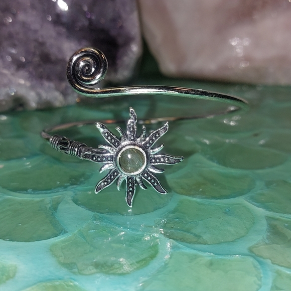 Labradorite Adjustable Bangle Bracelet - Picture 2 of 5